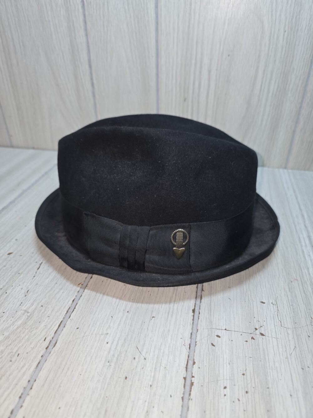 Vintage Royal Stetson Fedora Hat Black Size 7 1/4 John B Stetson Gangster